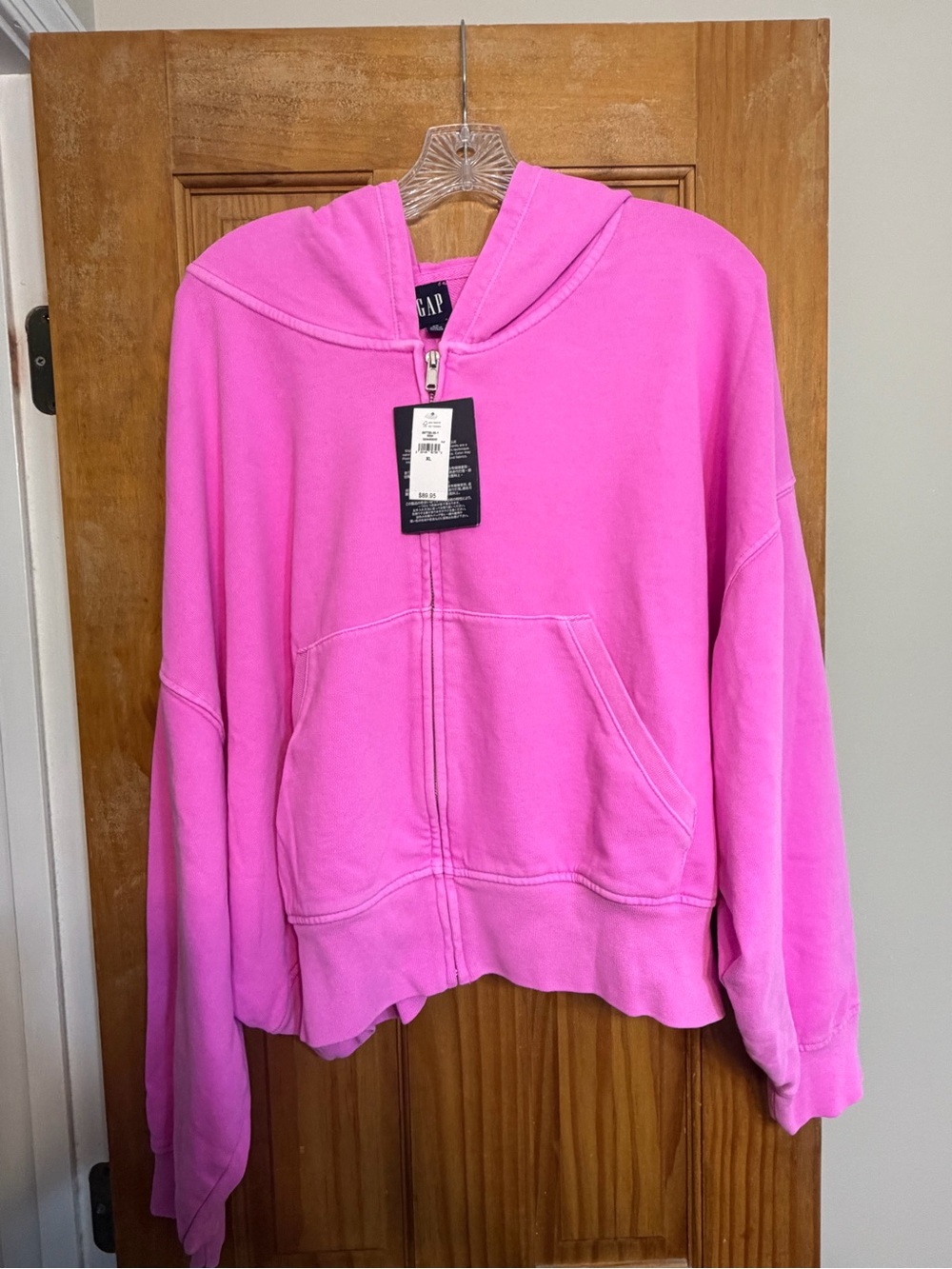 GAP Bright Pink Full-Zip Hooded Sweatshirt